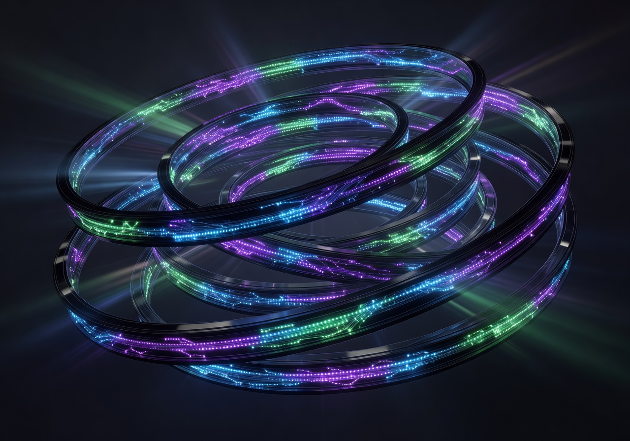 Abstract glowing casino wheel matrix